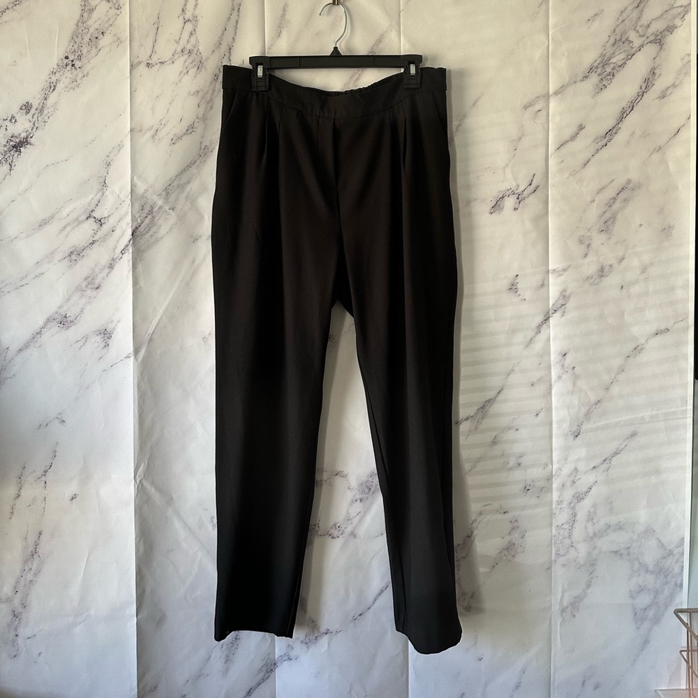 RDI - BLACK PULL ON STRETCH WAIST TROUSER DRESS PANTS WOMENS LARGE